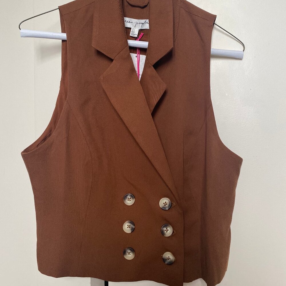NWT Free People caramel colored vest - Size 4